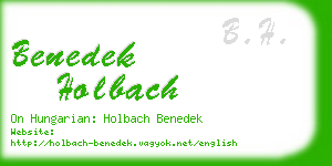 benedek holbach business card